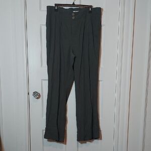 Mason & Belle Womens Linen Blend Pull On Pants With Utility Pockets In Green XXL